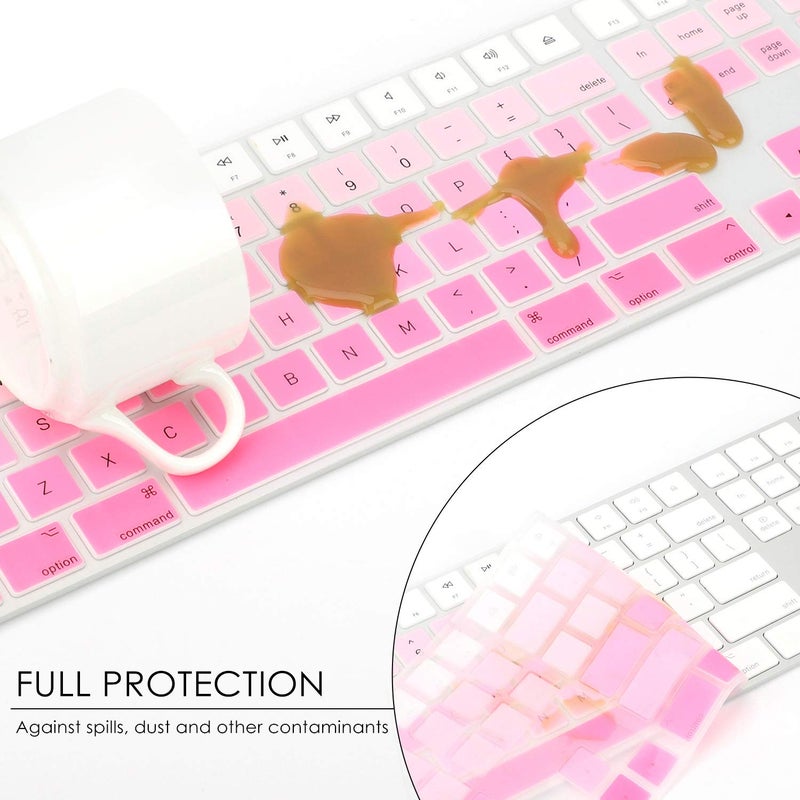 Allinside Ombre Pink Cover for Apple iMac Magic Wireless Keyboard with Numeric Keypad MQ052LL/A A1843 US Layout - Image 5